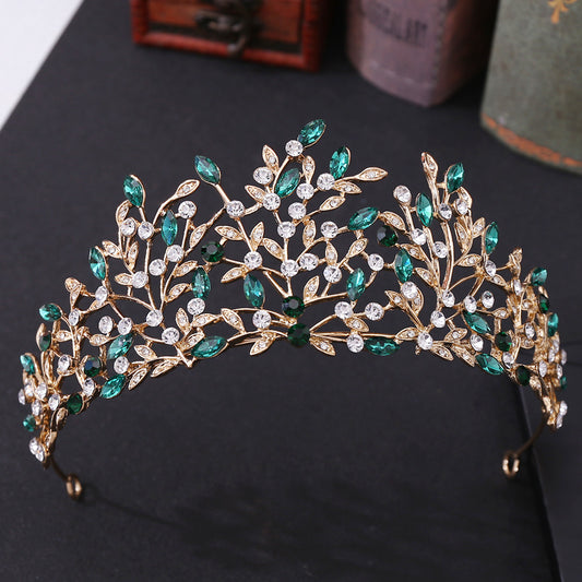 Vintage Rhinestone Headdress Crown Alloy Hair Accessories Stage Party Accessories