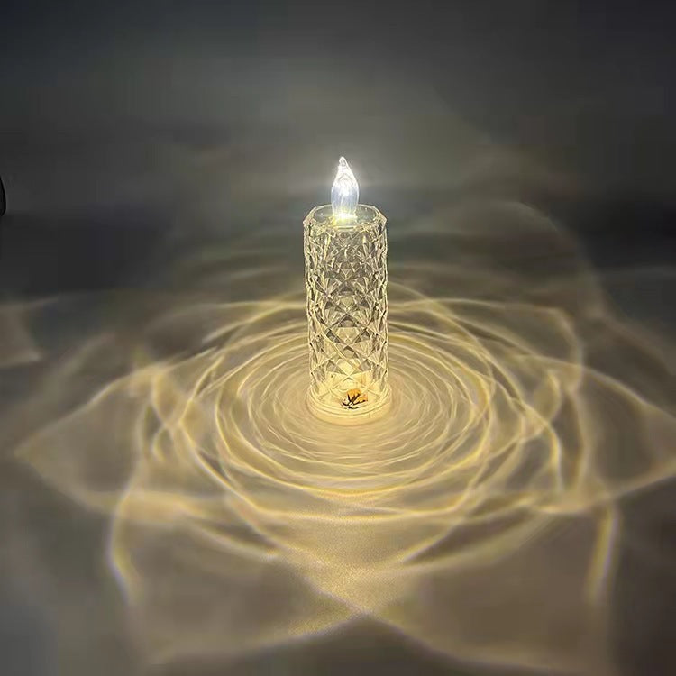 Rose Pattern Refraction Led Electronic Candle Light