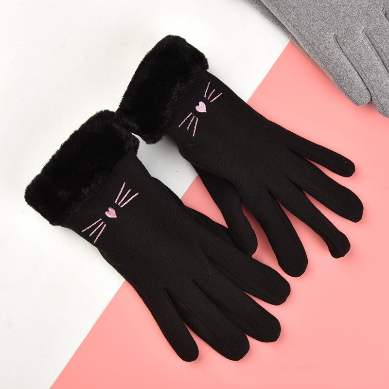 Thermo-Touchscreen-Winterhandschuhe für Damen mit Fleecefutter