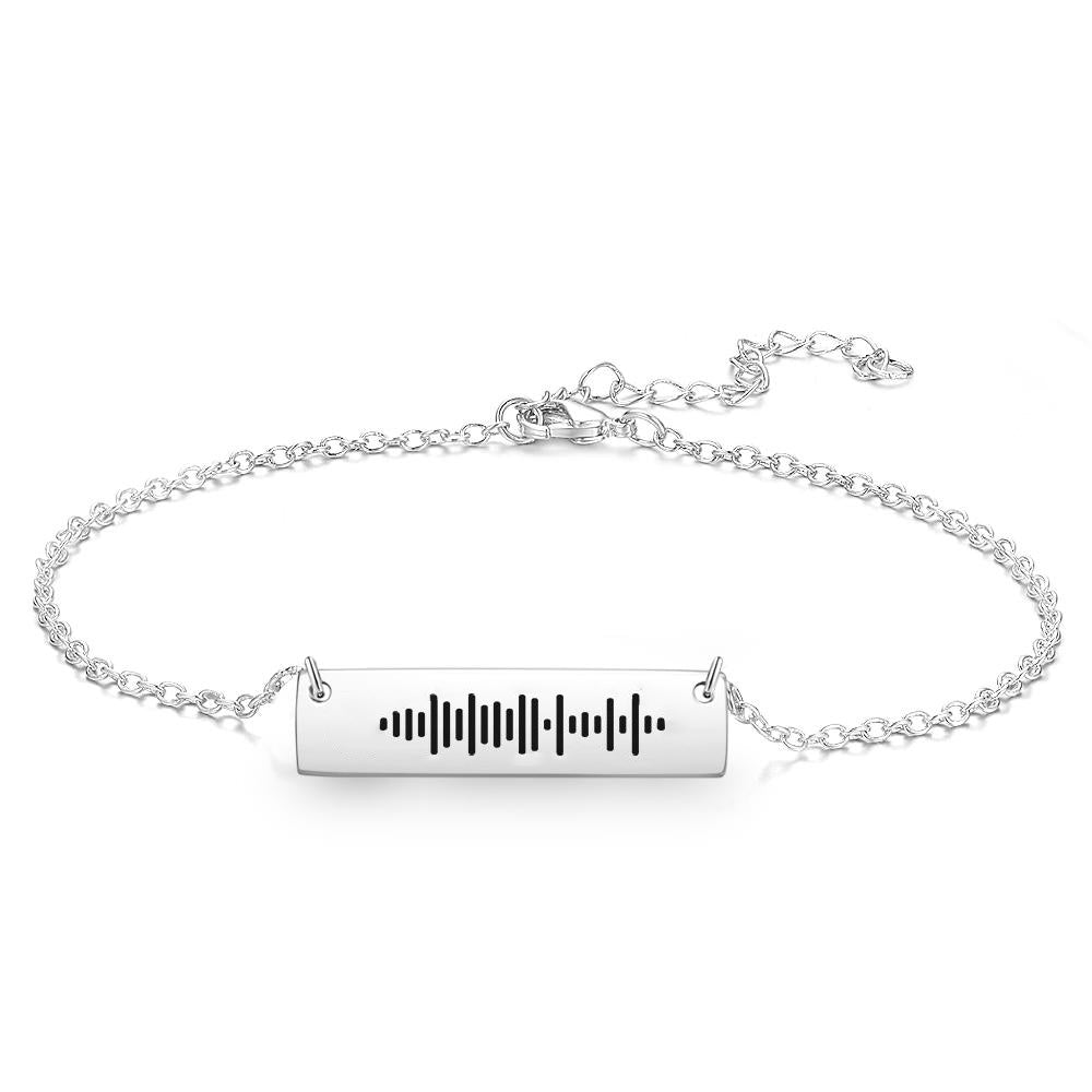 Scannable Code Custom Music Engraved Bar Anklet