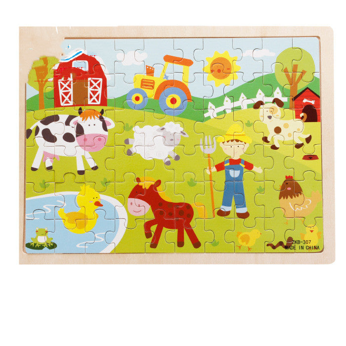 Wooden Children Infants Early Education Puzzle 60 Pieces