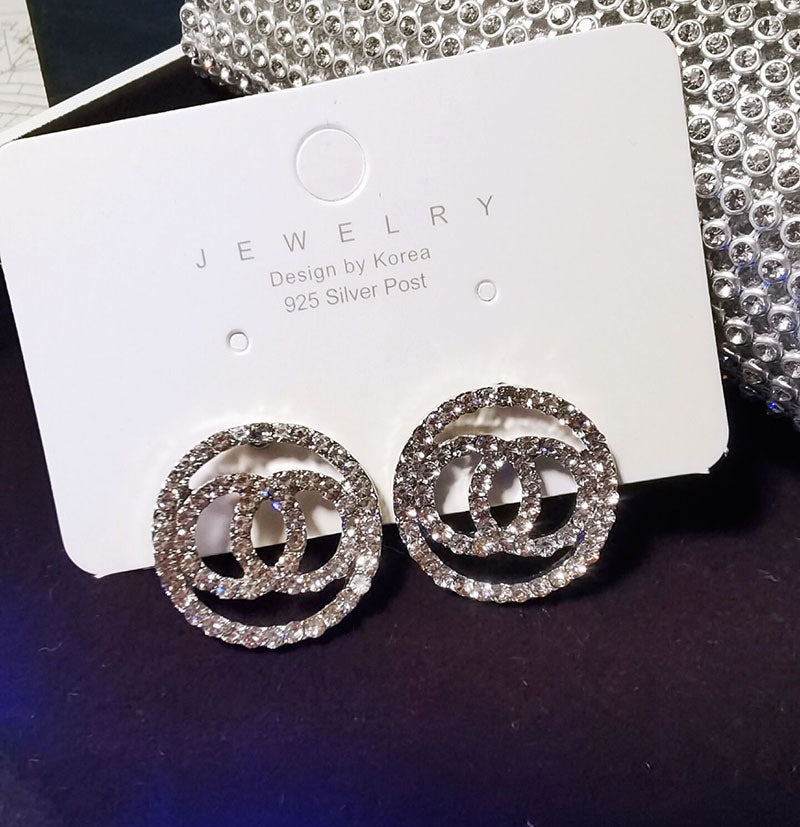 Round Full Diamond Earrings