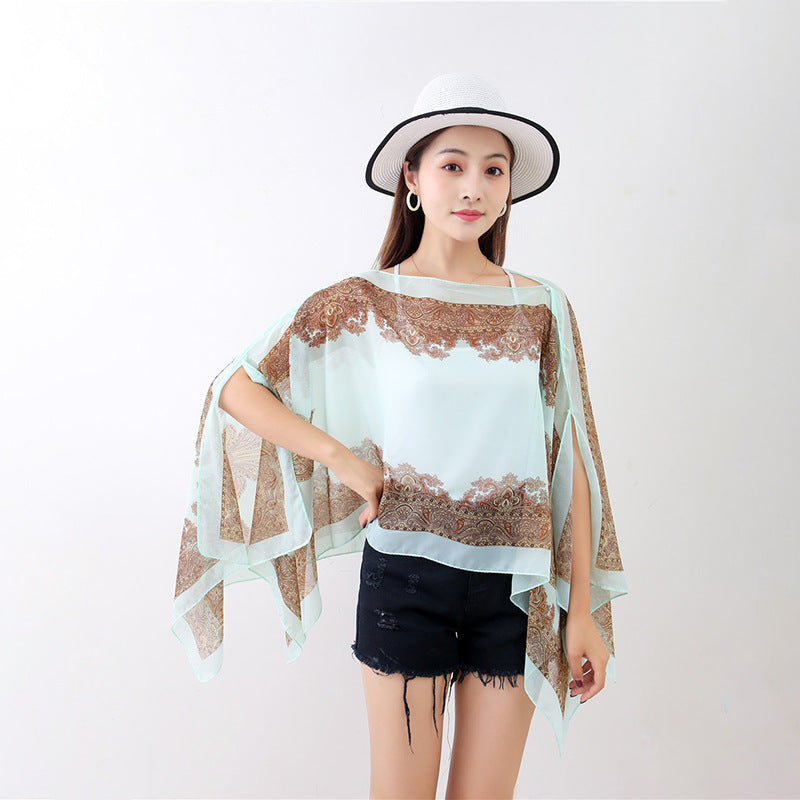 Fashionable Chiffon Breathable Pullover Shawl