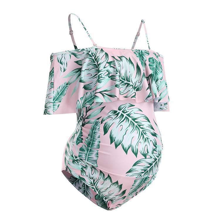 Swimsuit Belly Big Ruffle Oneshoulder Onepiece Swimsuit Bikini