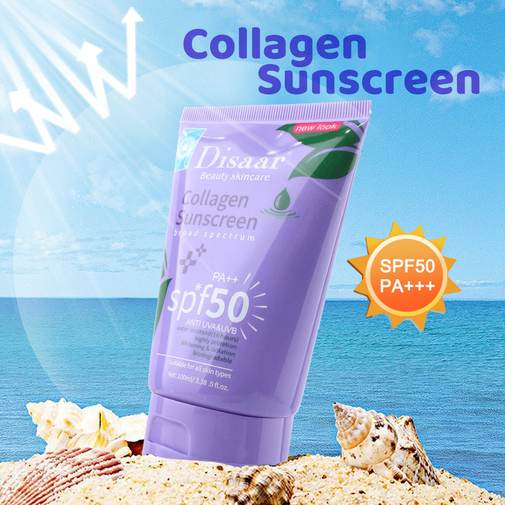 Cross-Border Disaar Collagen Sunscreen, Moisturizing, Isolation, Concealer, UV Protection 100ml Sunscreen