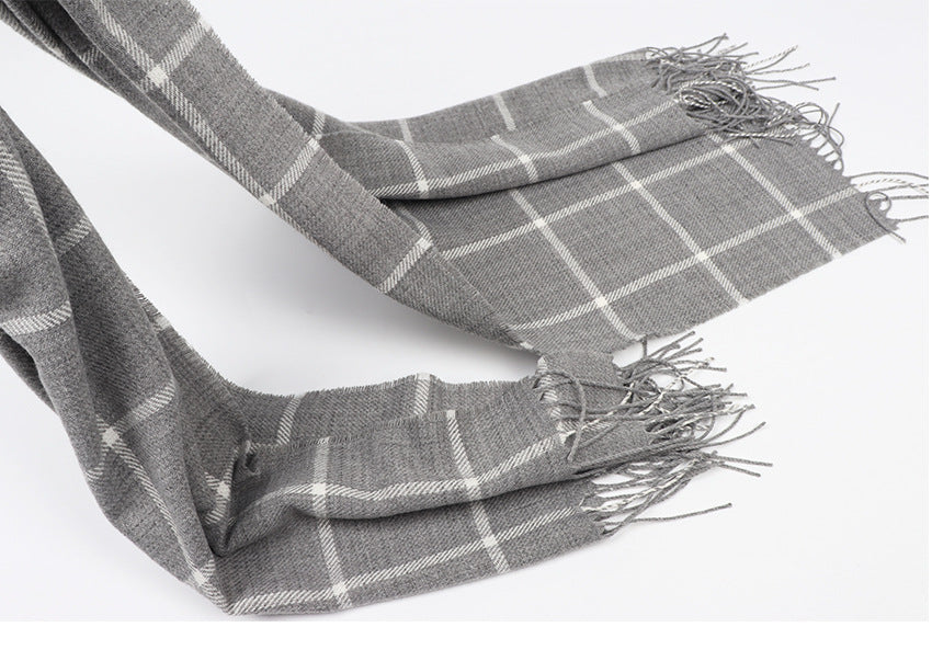 Plaid Cashmere-like Thickening Thermal Women's Shawl