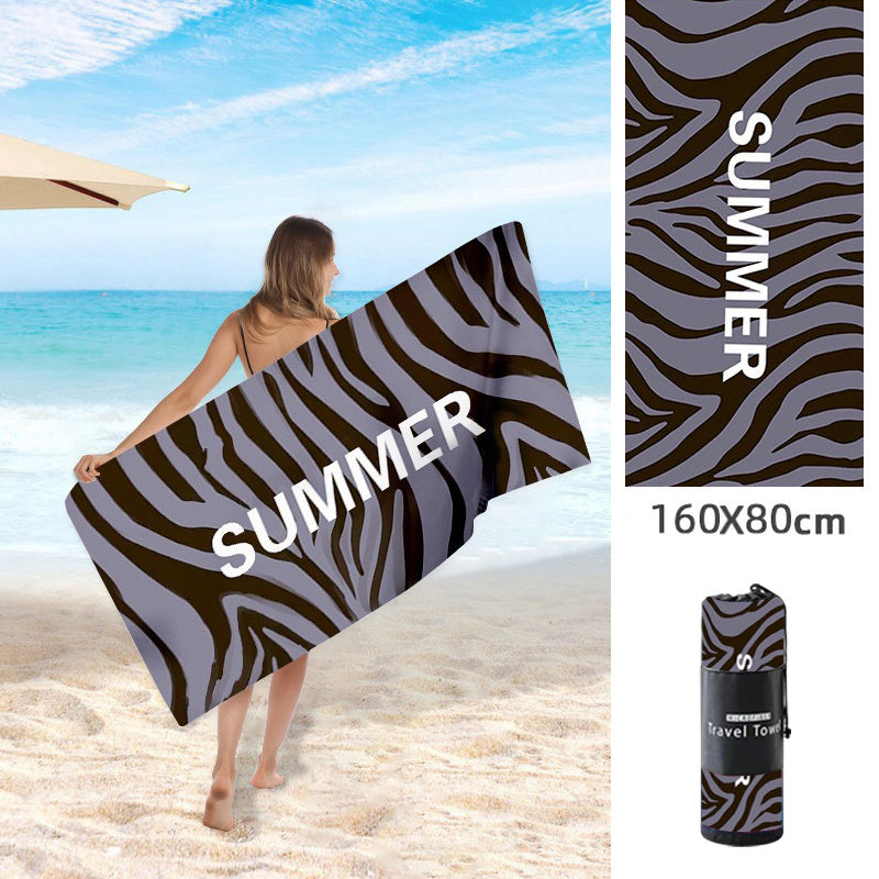 Double Sided Fleece Printed Beach Towel Microfiber Beach Towel