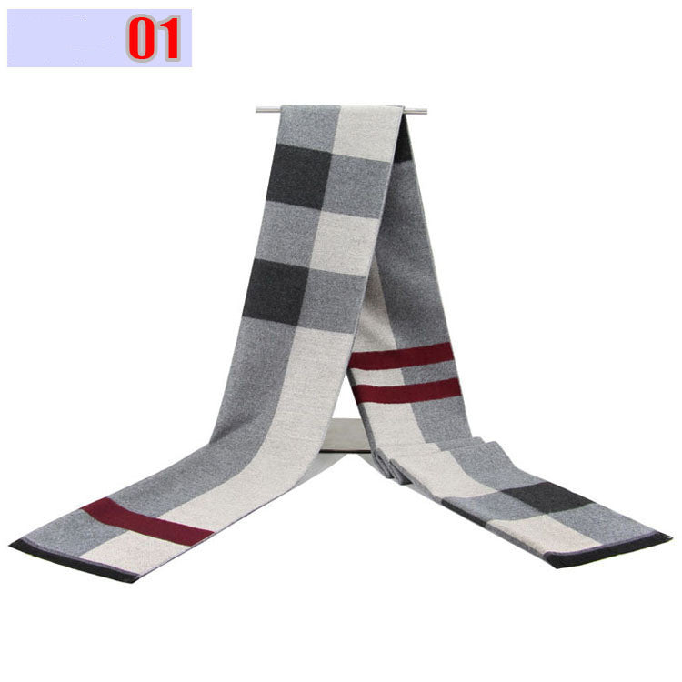 All-matching Men's Thermal Plaid Jacquard Brushed Scarf