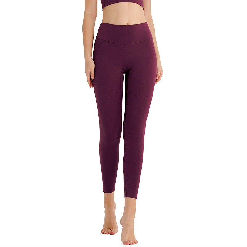 Women's Double-sided Brushed Nude Feel Yoga Pants High Waist