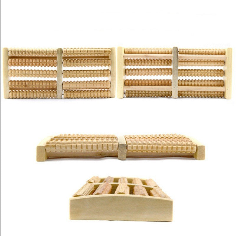 Six-row Massager Wooden Roller Household