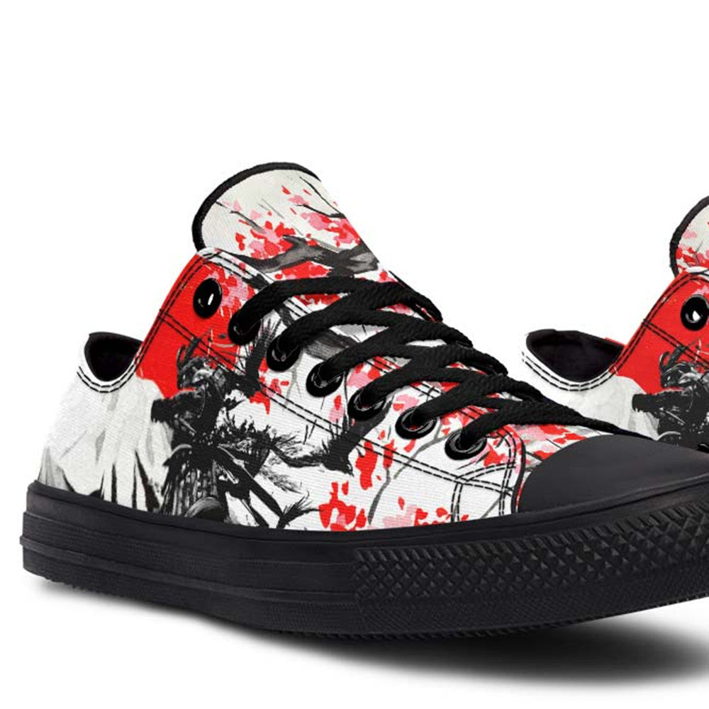 UrbanKick Red an Black Stylish Print Couple's Low-Top Canvas Shoes