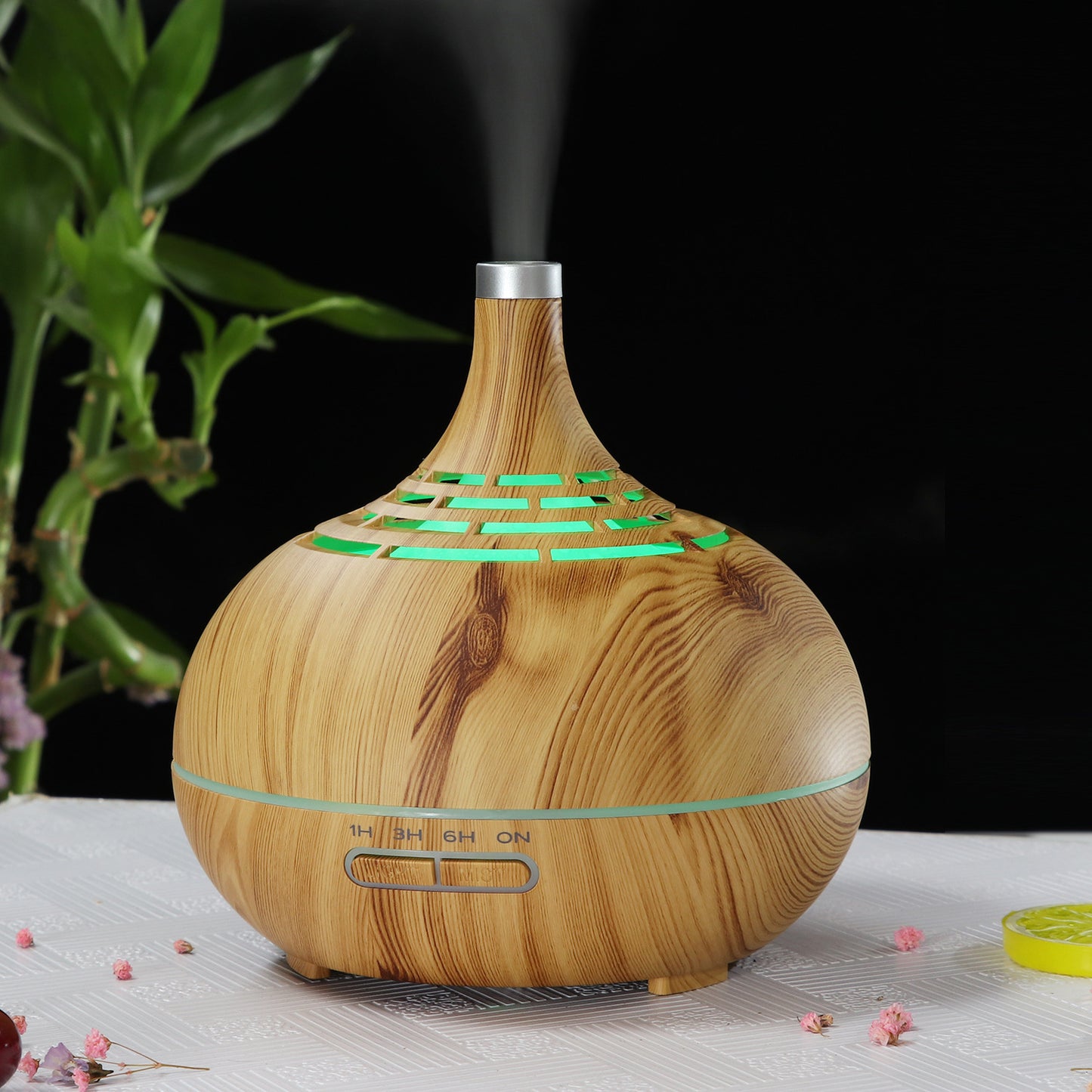 400ml Holzmaserung Aroma Diffusor Luftbefeuchter Tragbare Home Purifier SPA Aroma Diffusor 