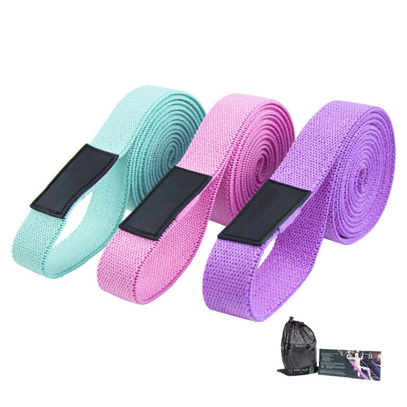 Long Knitted Latex Silk Hip Lifting Belt Yoga Fitness Hip Ring Elastic Belt Training Tension Ring Stretching Resistance Belt