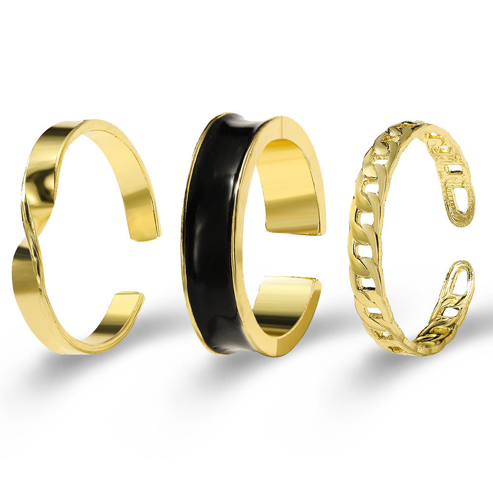 Simple Wide Face Oil And Gas Quality Index Finger Ring