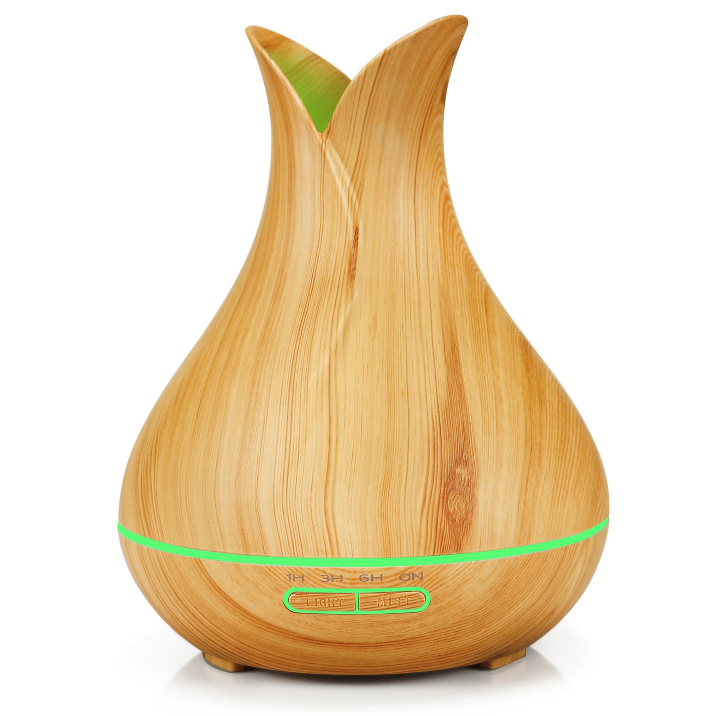 400ml Holzmaserung WiFi Remote Smart Aroma Diffusor Graffiti App Haushalt Holzmaserung Luftbefeuchter Blütenblatt Aroma Diffusor 