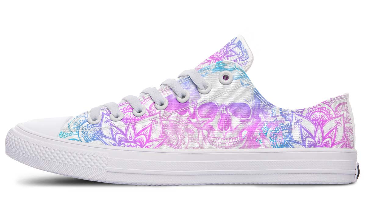 UrbanKicks Pinky Skull Fashion Print Couple Low-Top Canvas Shoes