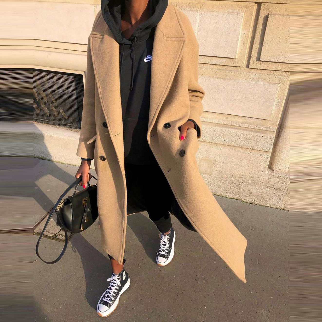 PurityStyle: Lapel Pure Desire commuter trench coat for a refined and elegant look.