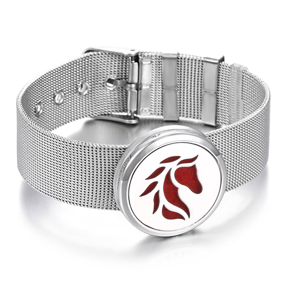 Essence Elysium: Stainless Steel Aromatherapy Bracelet Perfume Diffuser.