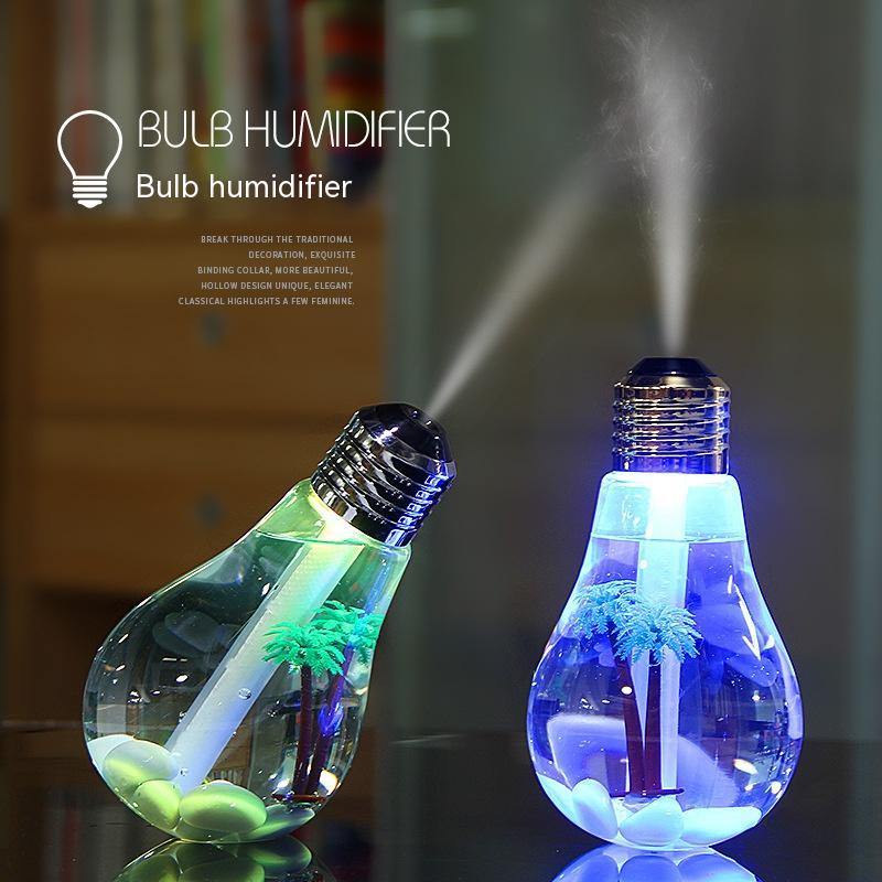 Creative Small Night Lamp Micro Landscape Atomizer Usb Mute Small Colorful Bulb Humidifier