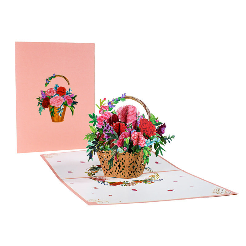 3D PopUp Blumenstrauß Karten Geschenke Jahrestag PopUp Mama Blumenstrauß Frau Einladungskarte Grußkarten Muttertagskarten Postkarte