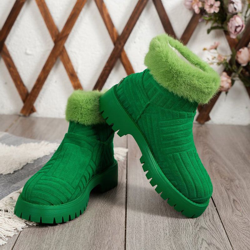 Winter Ankle Boots Fashoin Thick-soled Thickened Snow Boots For Women Plush Shoes