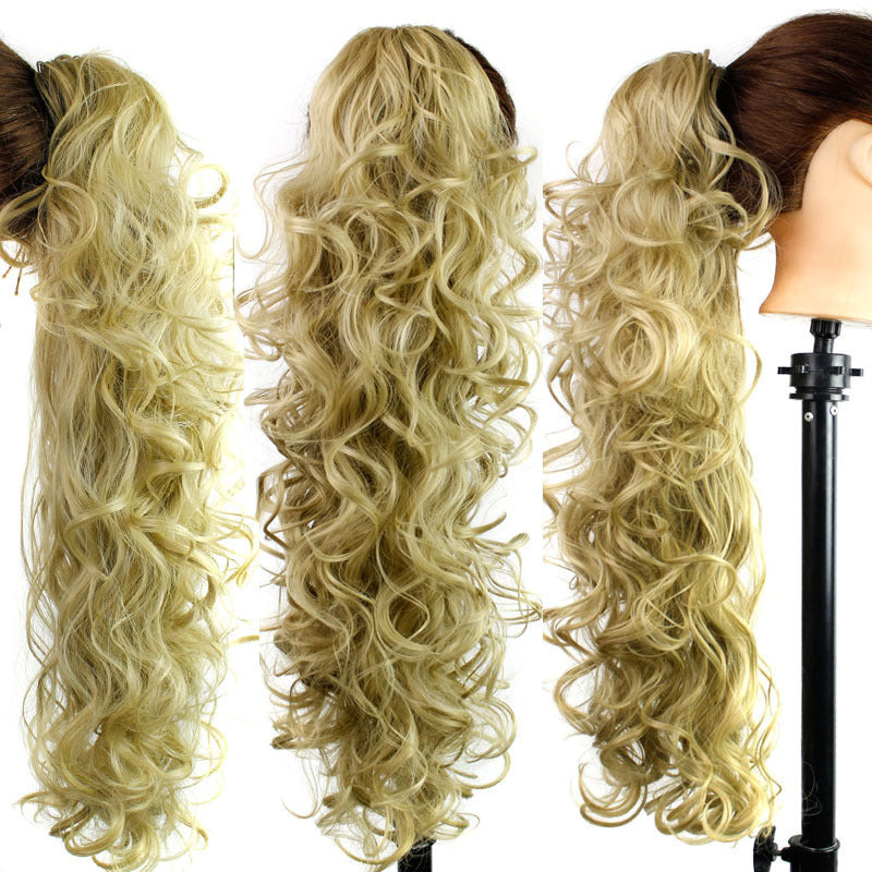 European And American Wig Female Chemical Fiber Ponytail Grab Clip Wavy Long Curly