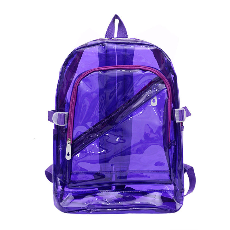 New Backpack Student Schoolbag Transparent Jelly Pack Waterproof Rucksack Plastic Backpack