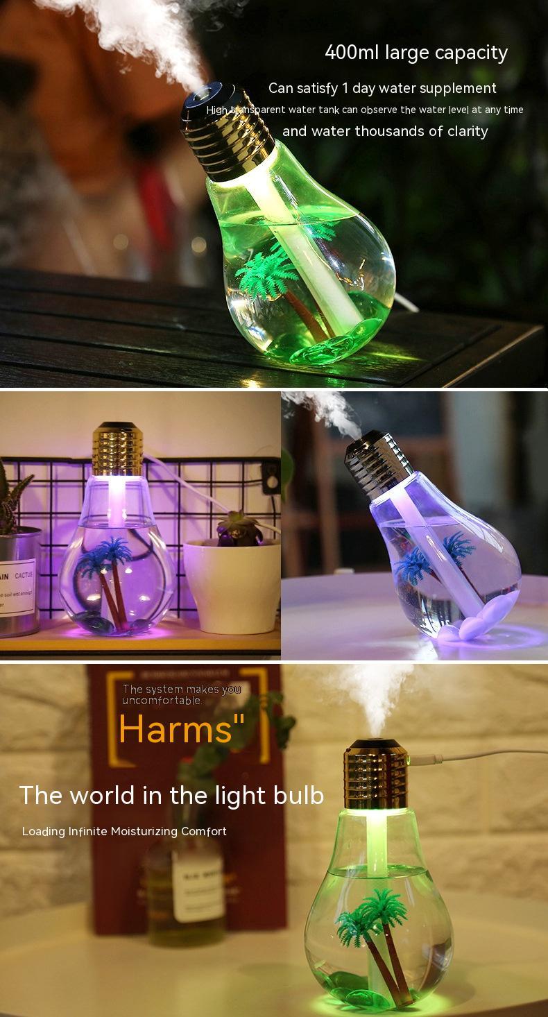 Creative Small Night Lamp Micro Landscape Atomizer Usb Mute Small Colorful Bulb Humidifier