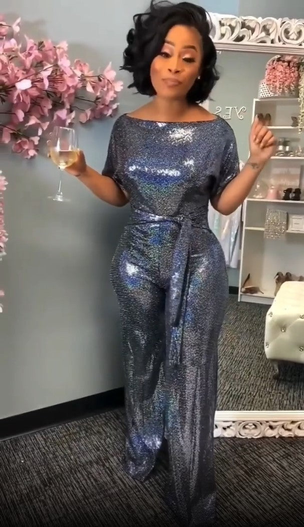 Symphony laser sequin jumpsuit