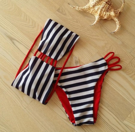 European and American bikini split swimsuit print swimsuit women