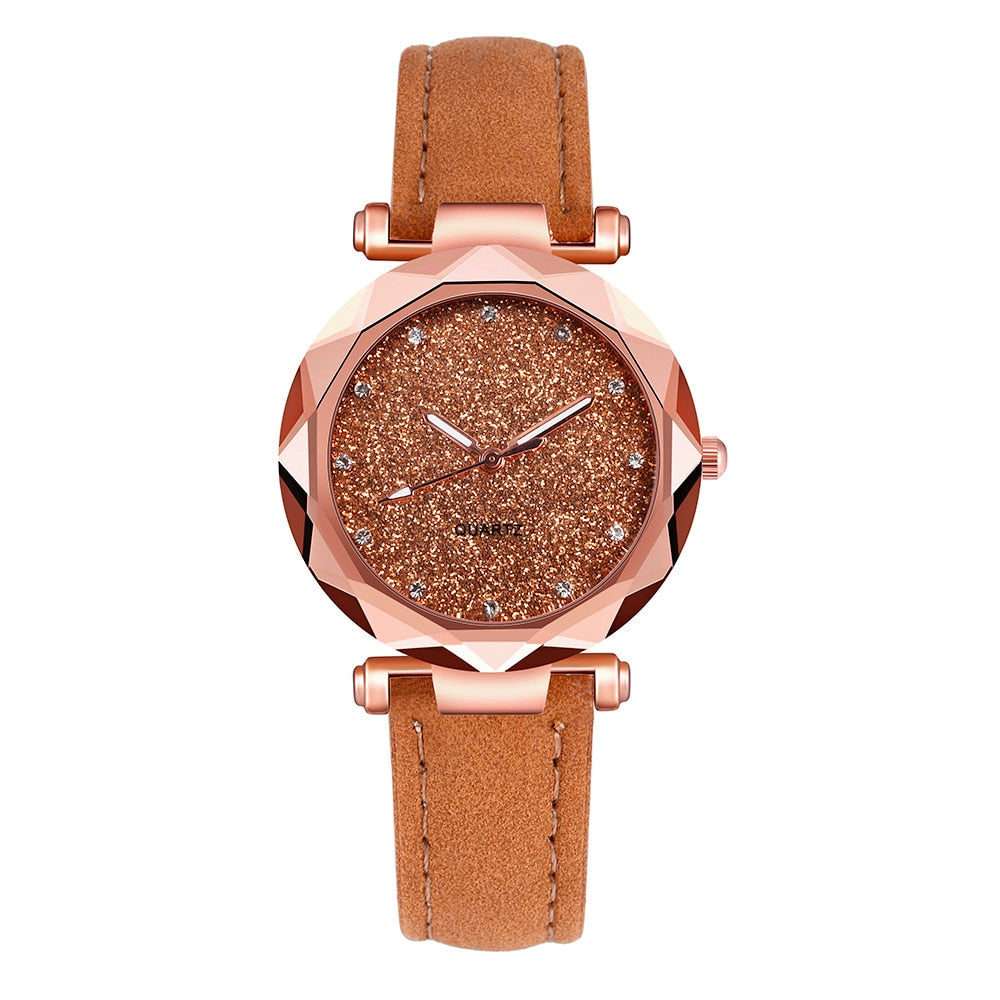 Damen mode Koreanische Strass Rose Gold Quarzuhr Weibliche Gürtel Uhr frauen Uhren Mode Uhr Uhr Frauen Uhren # A