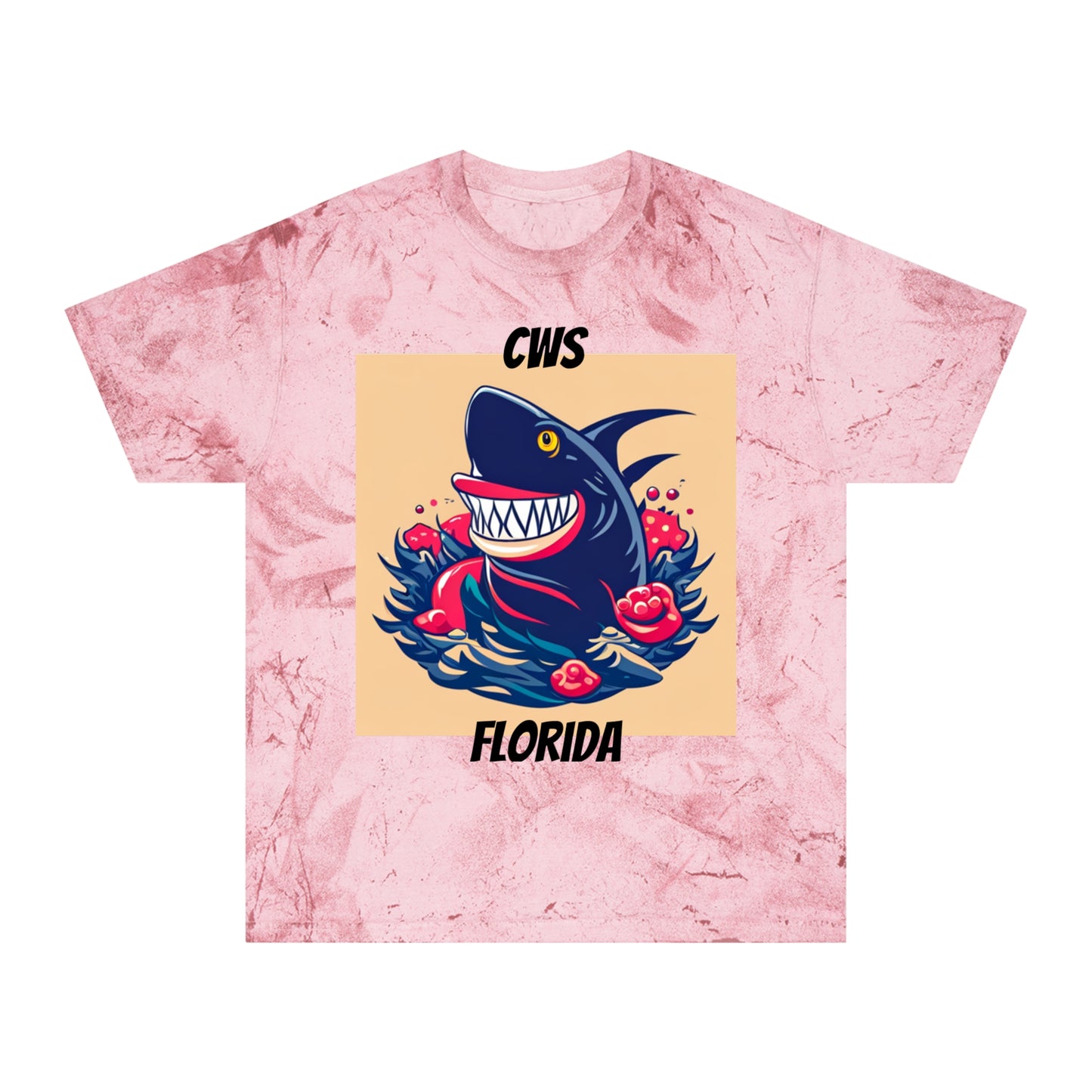 CWS Florida Shark Unisex Color Blast T-Shirt By Cozy Winter Store (ships within USA only)