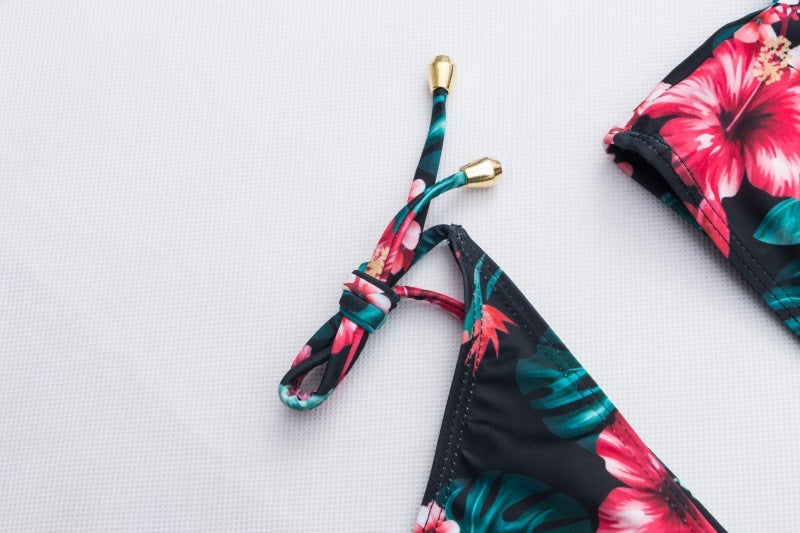 Split swimsuit sexy bikini print swimsuit