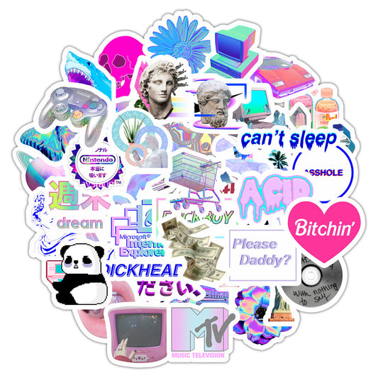 50 laser waterproof stickers