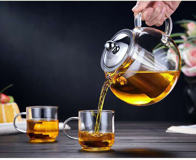 Thickened Flower Teapot Heat Resistant Glass Teapot