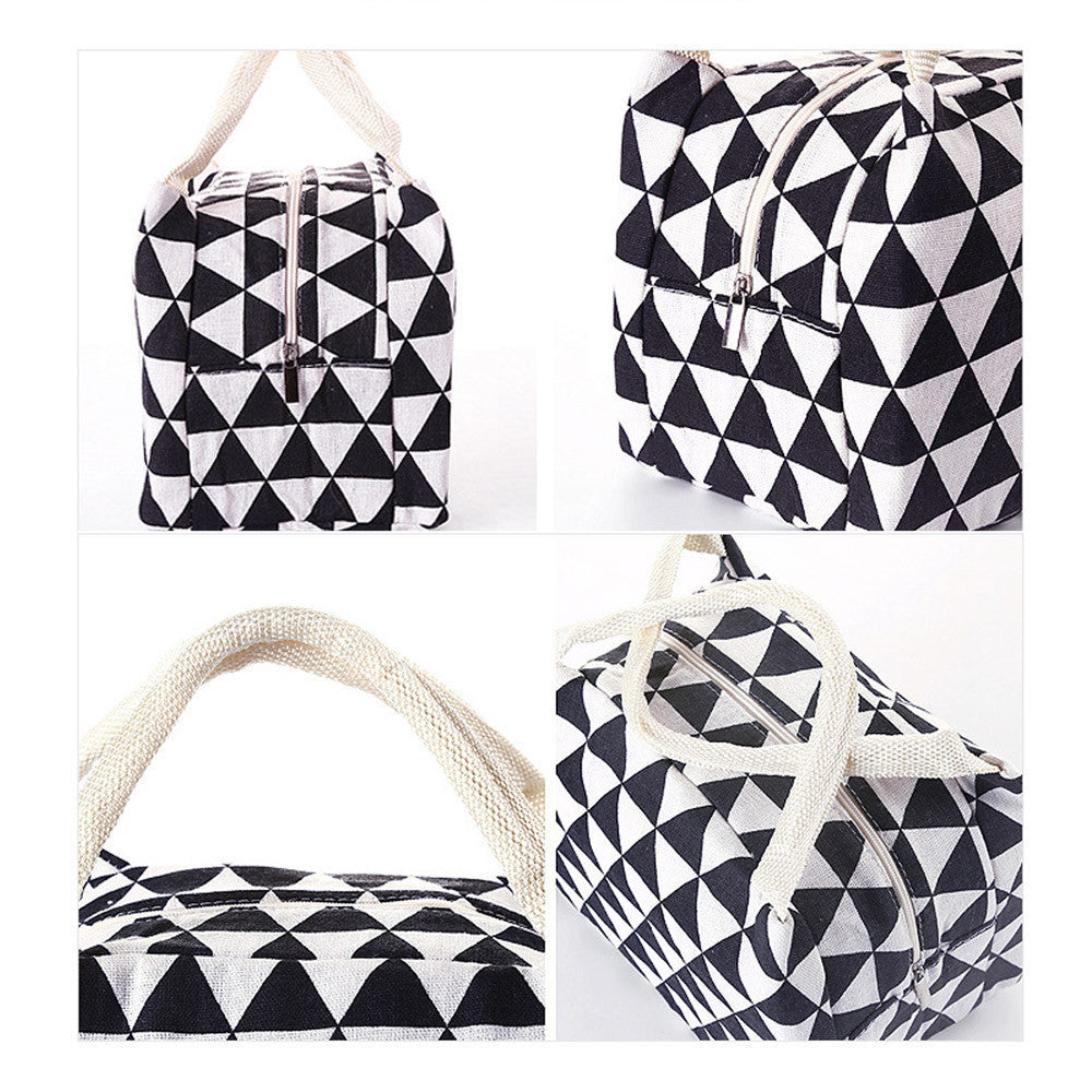 Pattern Cooler Portable Insulated Canvas Lunch Bag