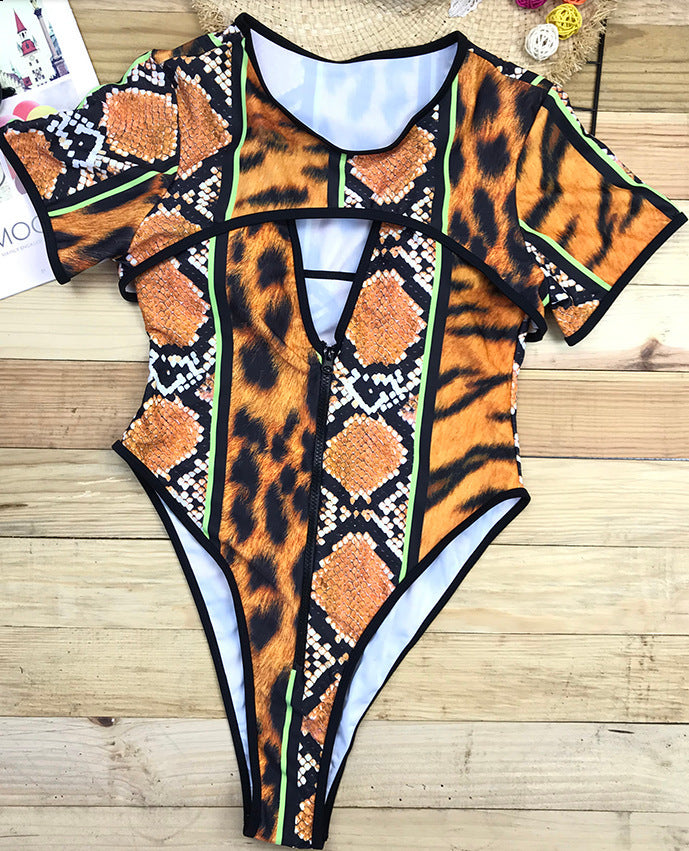 Women's printed one-piece swimsuit