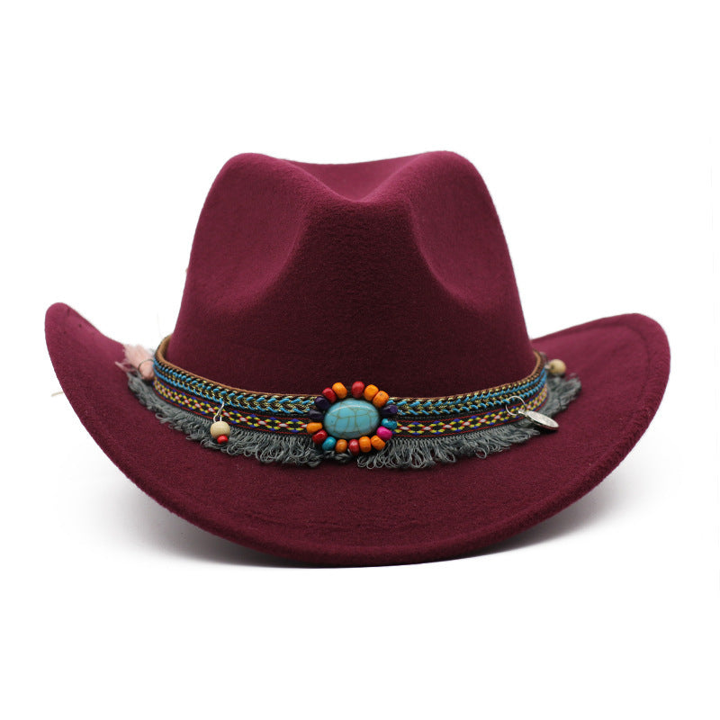 Cowboy Hats Curled Felt Riding Men And Women