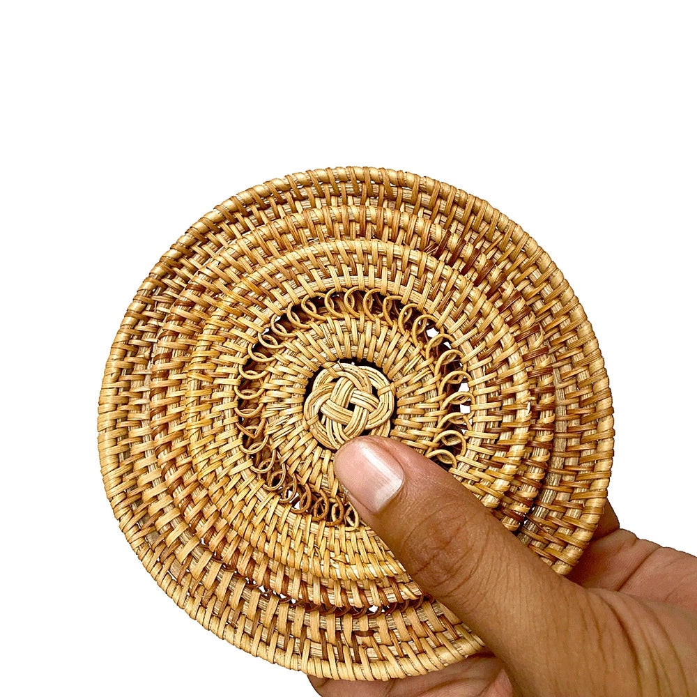 Vietnamese handmade rattan coaster