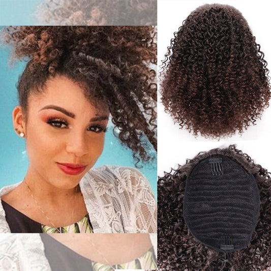 European and American wig chemical fiber fluffy ponytail