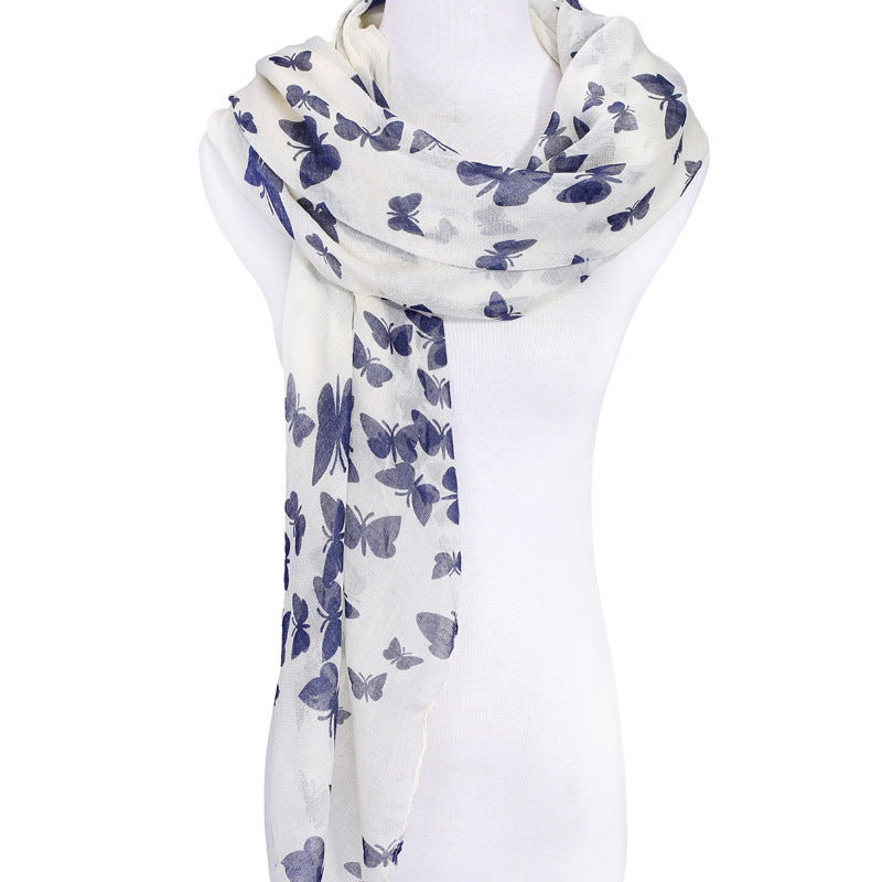 Butterfly print sunscreen scarf