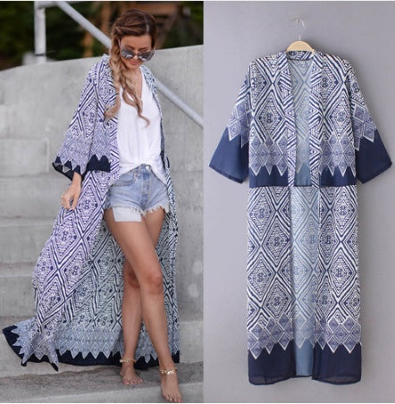 Long sunscreen chiffon cardigan