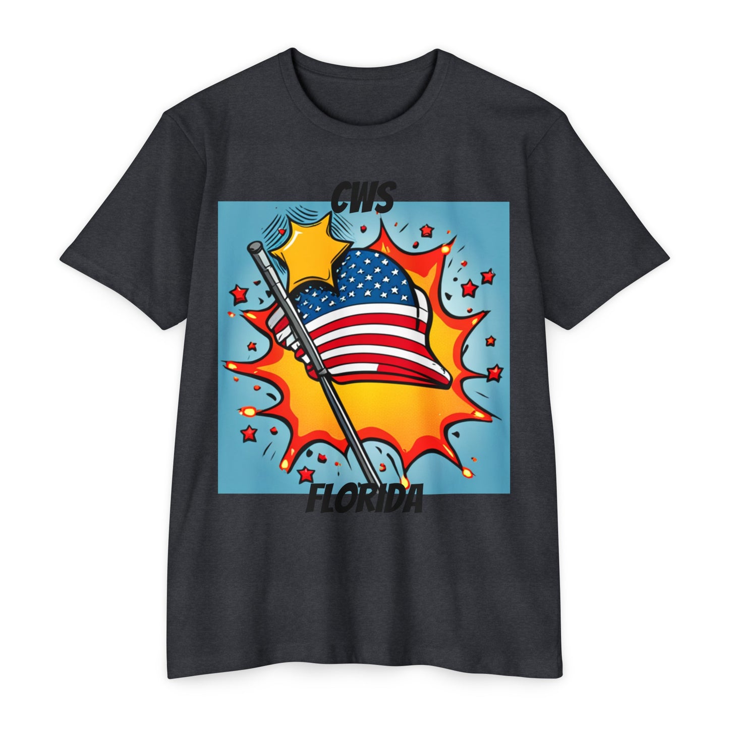 CWS Florida USA Flag Unisex CVC Jersey T-shirt By Cozy Winter Store (ships within USA only)