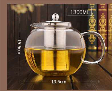 Thickened Flower Teapot Heat Resistant Glass Teapot