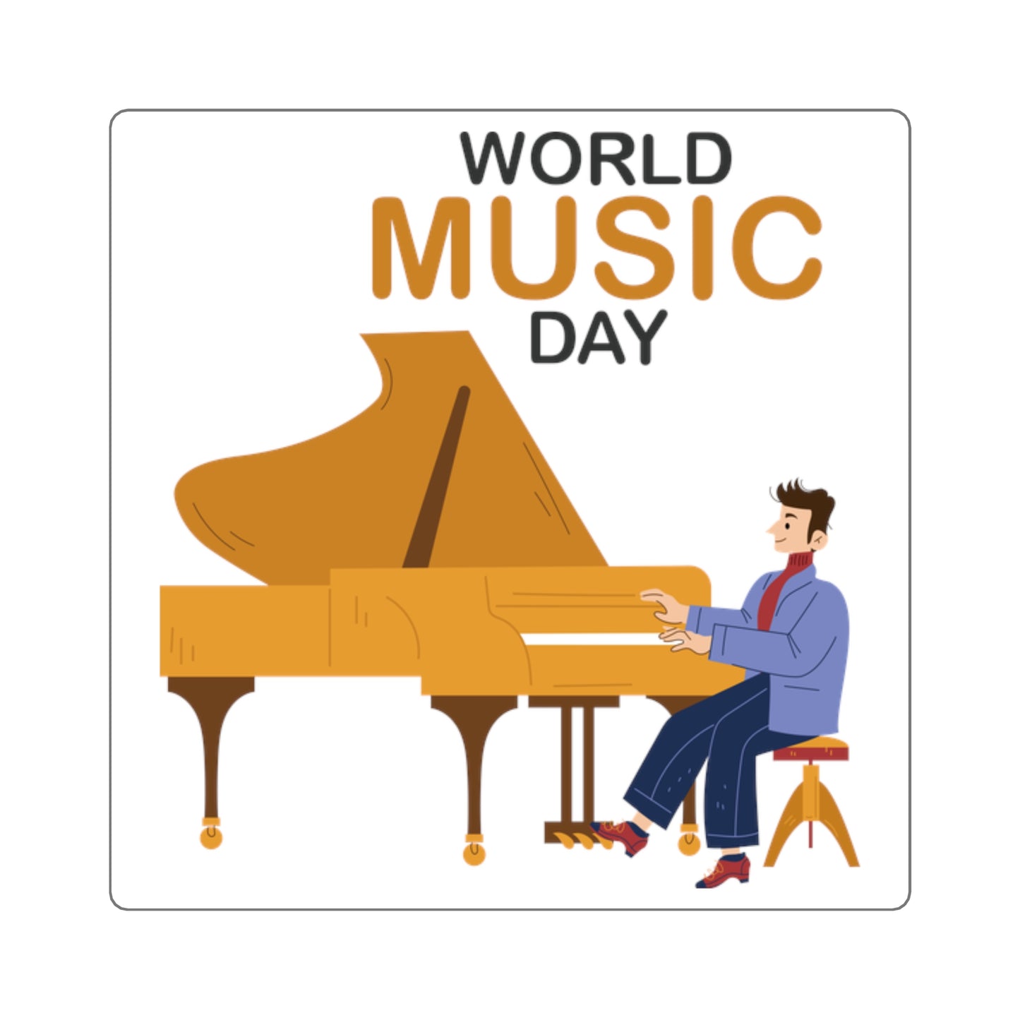 CWS Celebrations World Music Day Square Stickers