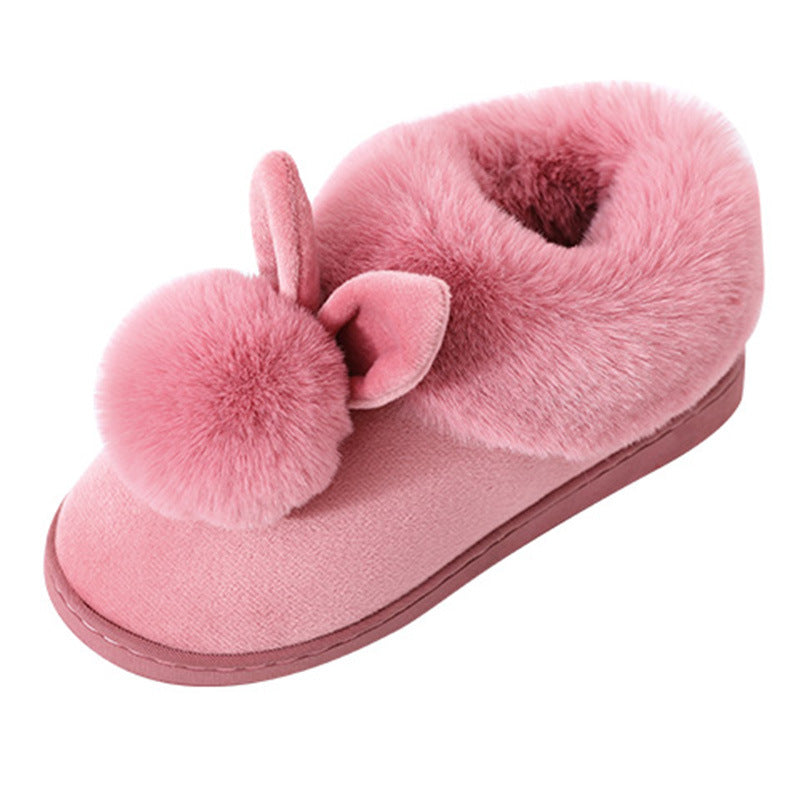 CozyPaws: Warm, fluffy cotton slippers with rabbit fur for a cute winter look.