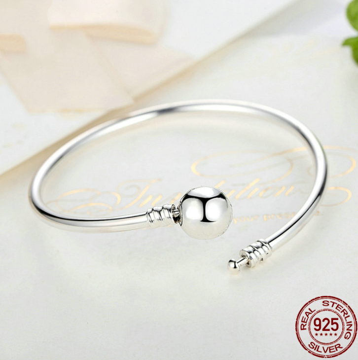 925 sterling silver fashion bracelet simple snake bone bracelet DIY sterling silver beads sterling silver bracelet personality accessories