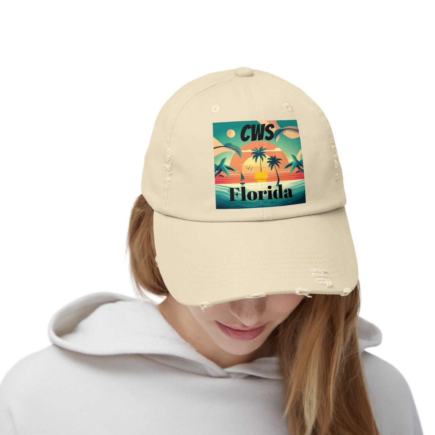 CWS Florida Unisex Distressed Cap by Cozy Winter Store (ships within USA only)