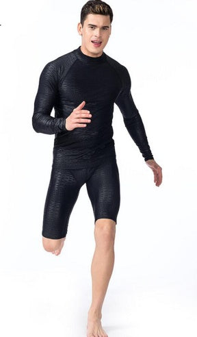 Men's Long-sleeved Sunscreen Split One-piece Surfing Snorkeling Suit