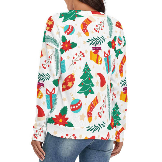 CWS Cozy Sweaters Women's V-Neck Christmas Style Long Sleeve Sweater by Cozy Winter Store